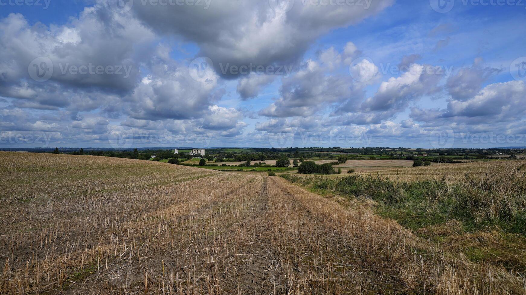 A cropfield after harvesting in the end of summer photo