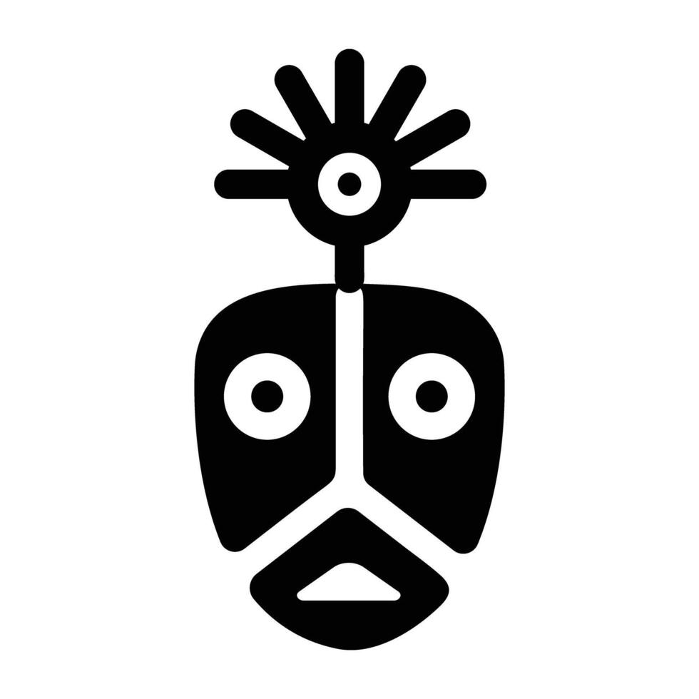 Glyph style icon of shaman mask vector