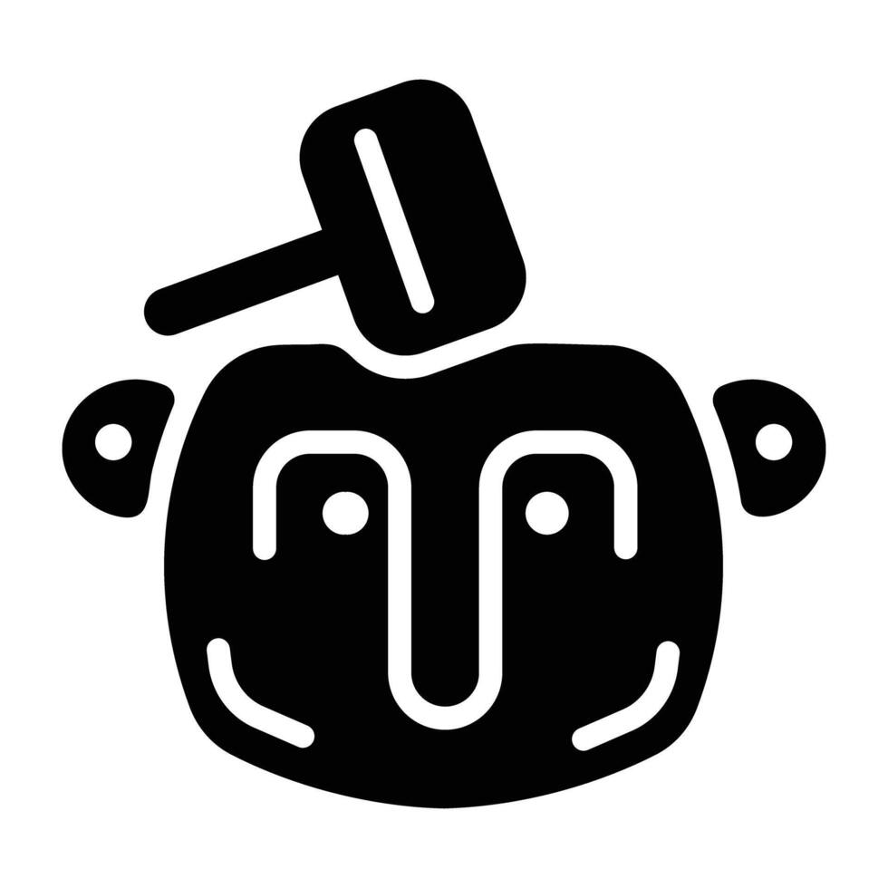 A filled style icon of taino stone art vector