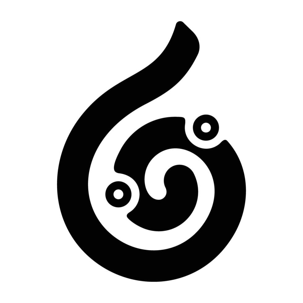 Glyph style icon of kundalini spiral vector