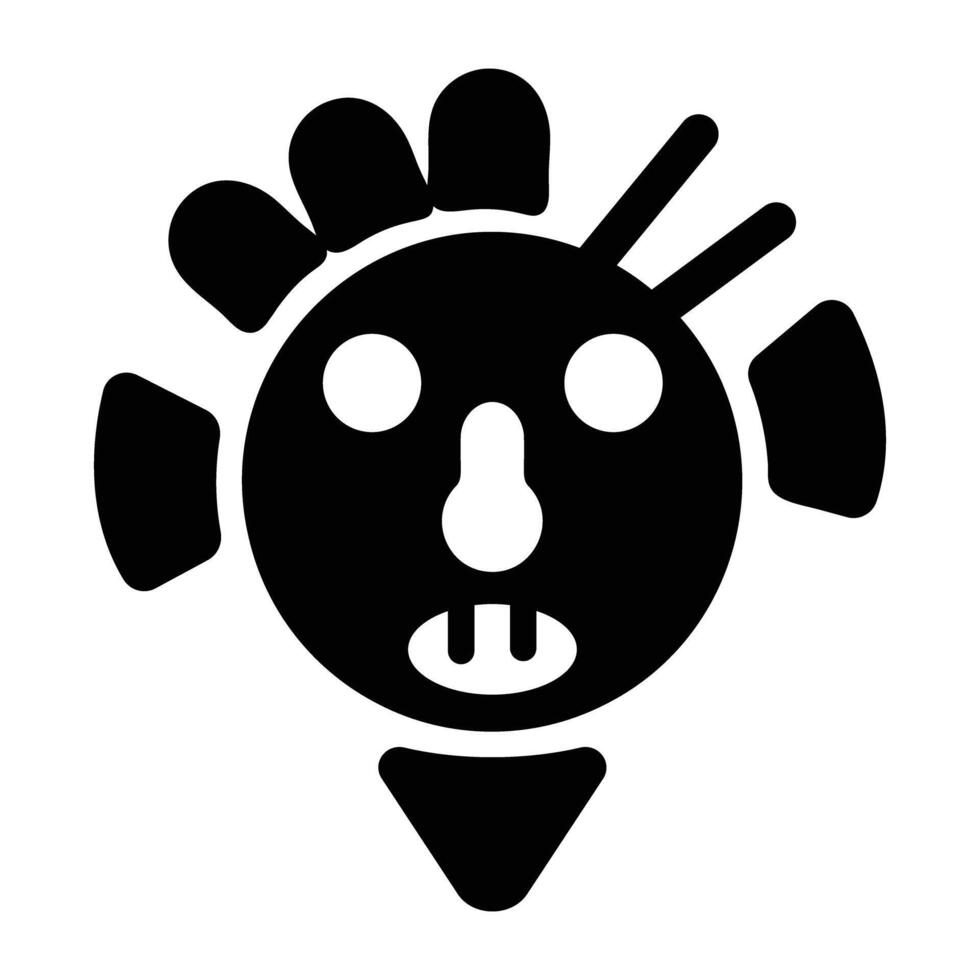 Taino culture icon in glyph style vector