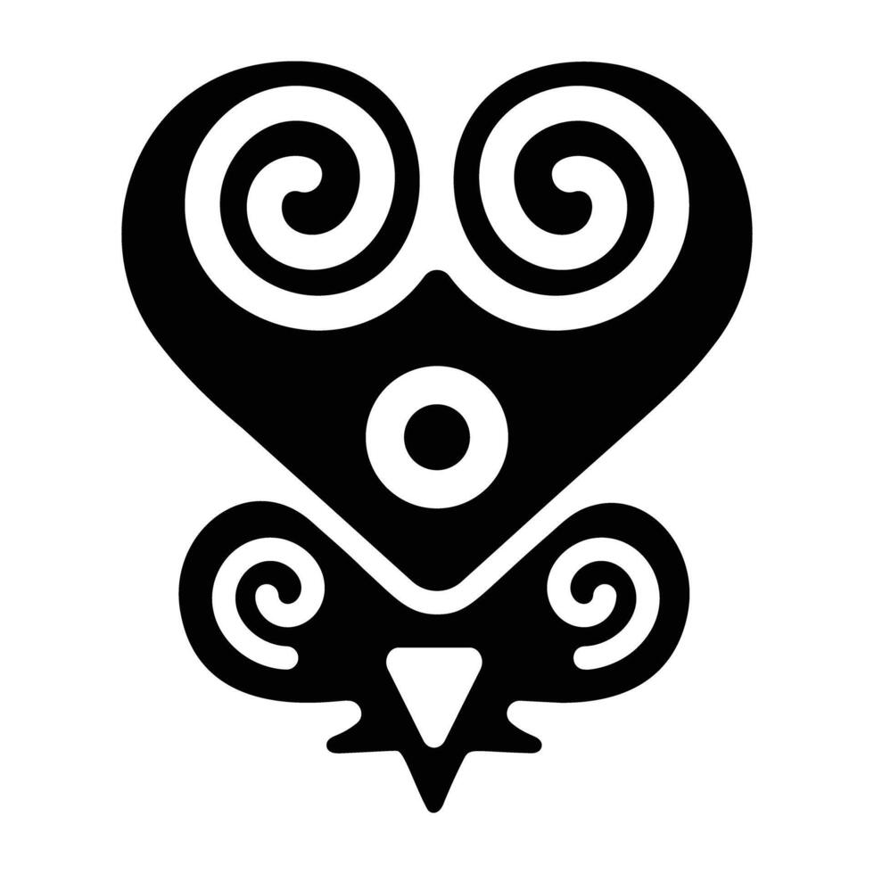 Sankofa heart icon in glyph style vector