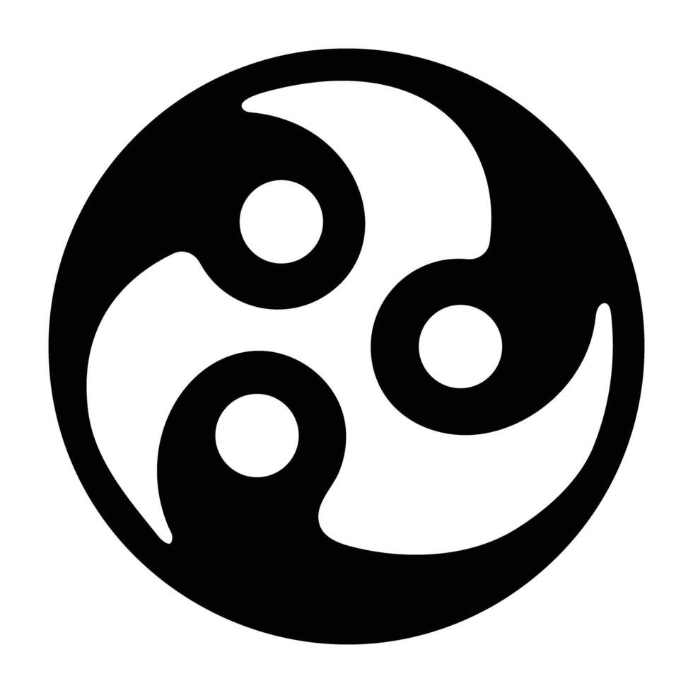 A filled icon of gankyil tibetan symbol vector