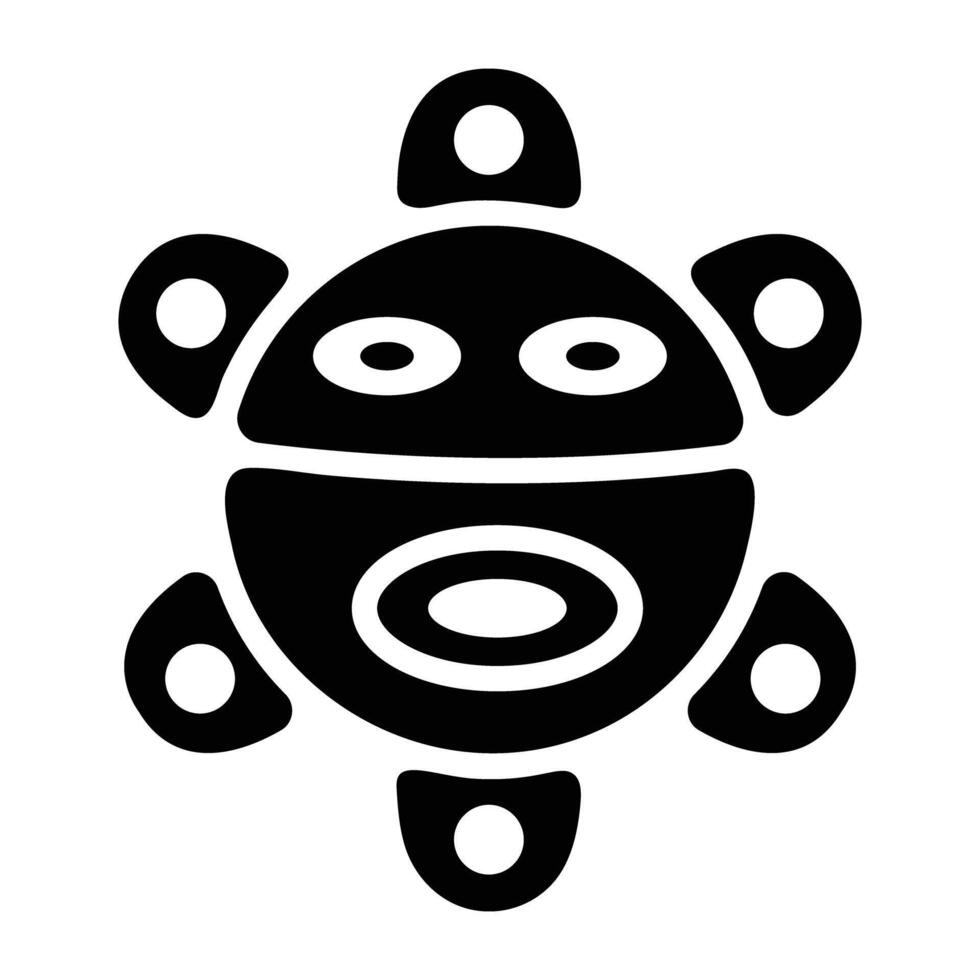 Glyph style icon of sol taino symbol vector