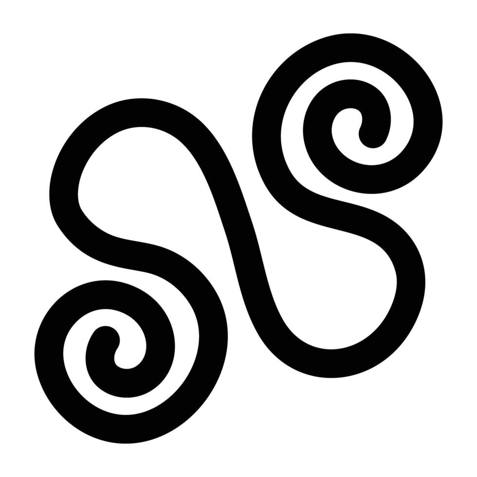 A solid icon of double spiral symbol vector