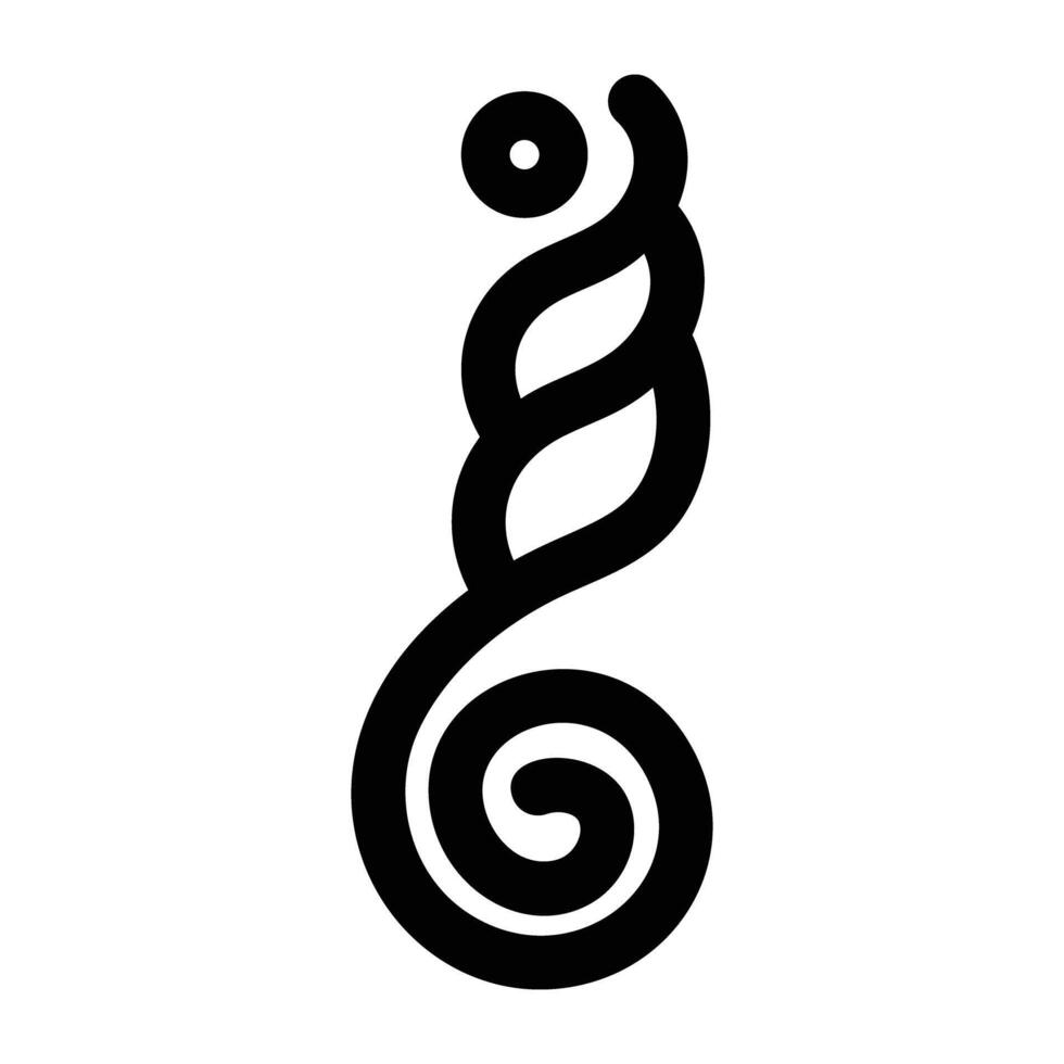 A glyph icon of unalome tattoo vector