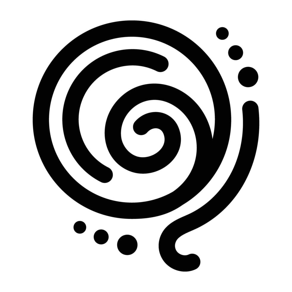 Filled style icon of swirl tattoo vector