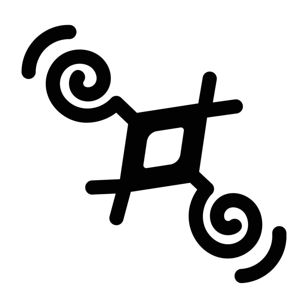 A glyph icon of spiral sign vector