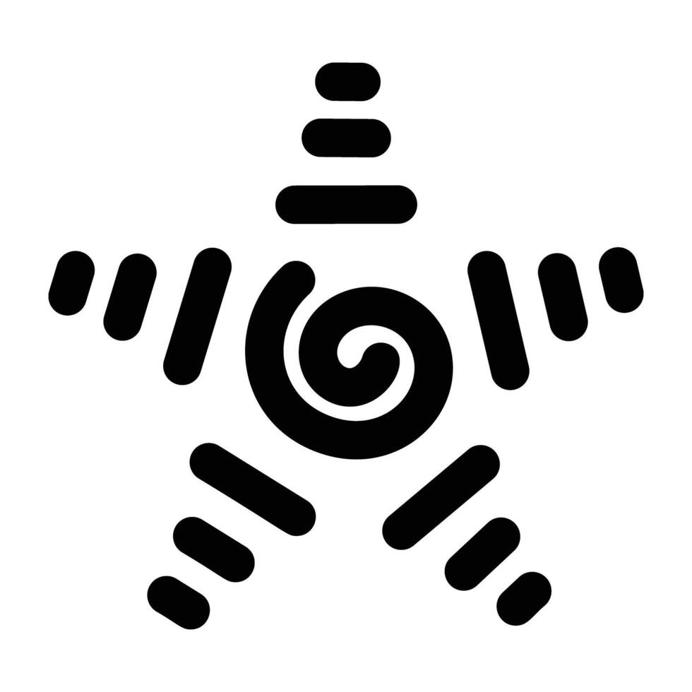 Solid icon of star spiral vector