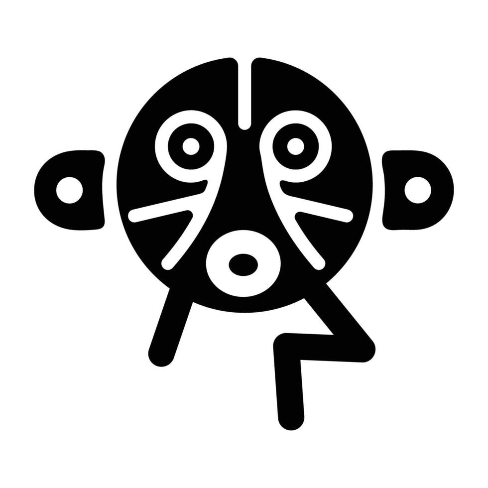Solid style icon of vintage petroglyph vector