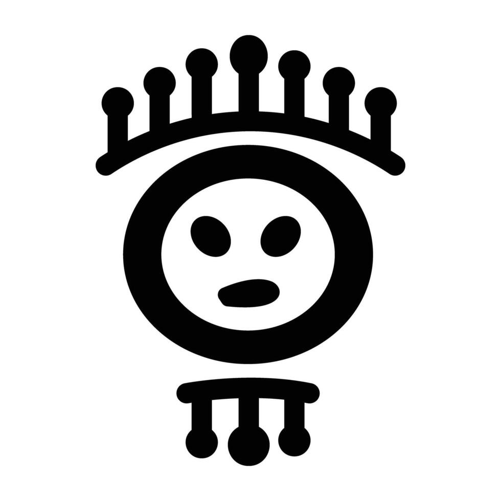 A filled style icon of rican drawing vector
