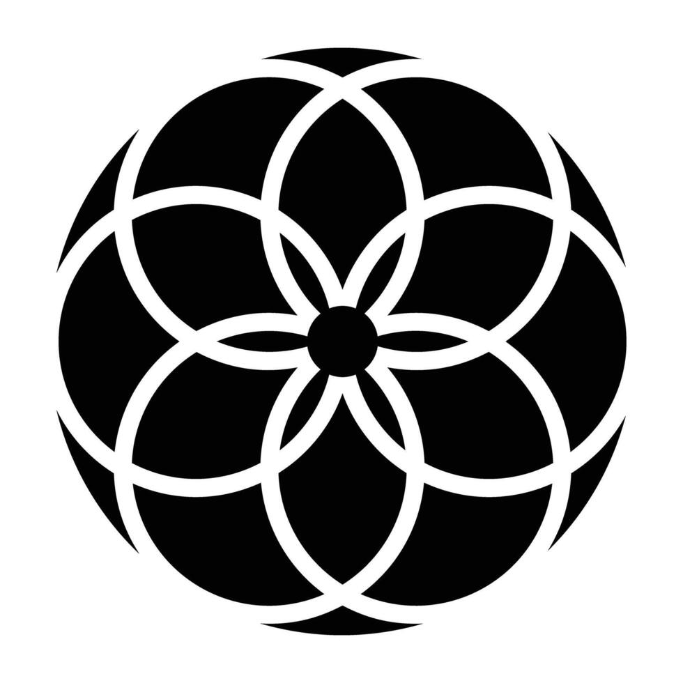 A glyph icon of torus symbol vector