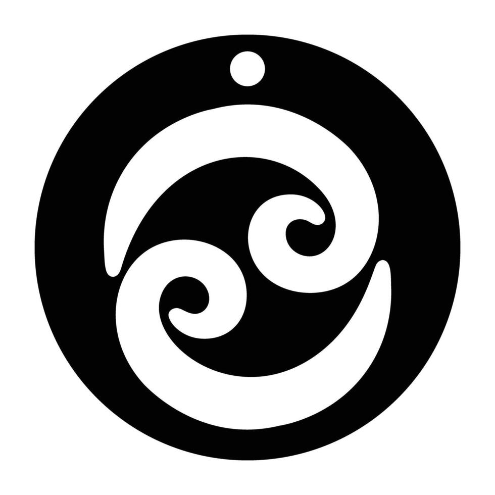 Filled style icon of celtic spiral vector