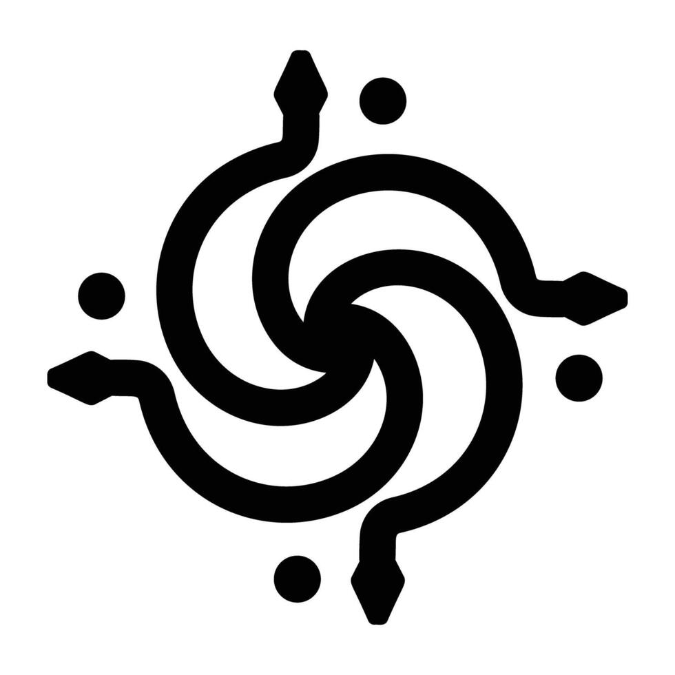 Solid style icon of snake spiral vector