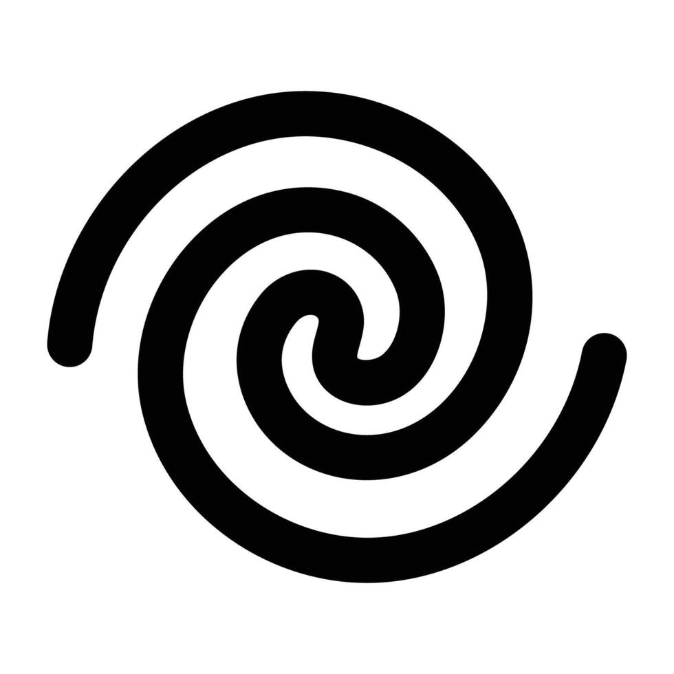 Filled style icon of swirling circle vector