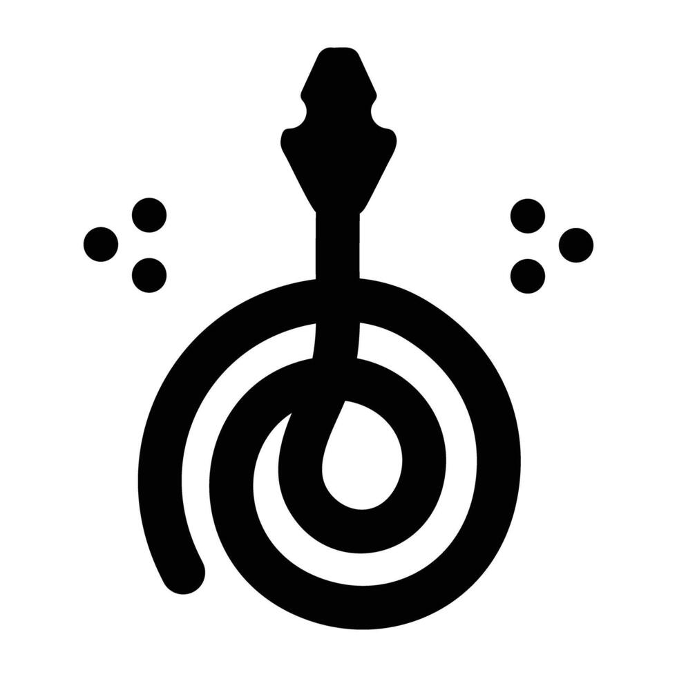 A filled icon of snake tattoo vector