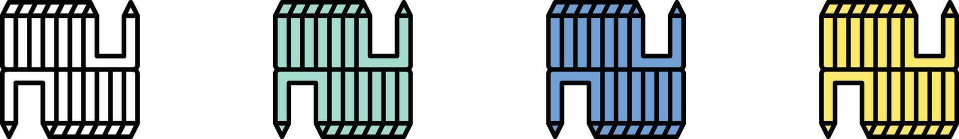 staple icon. Outline, Green, Blue and Yellow Style Design Isolated On White Background vector