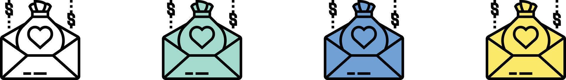 support icon. Outline, Green, Blue and Yellow Style Design Isolated On White Background vector