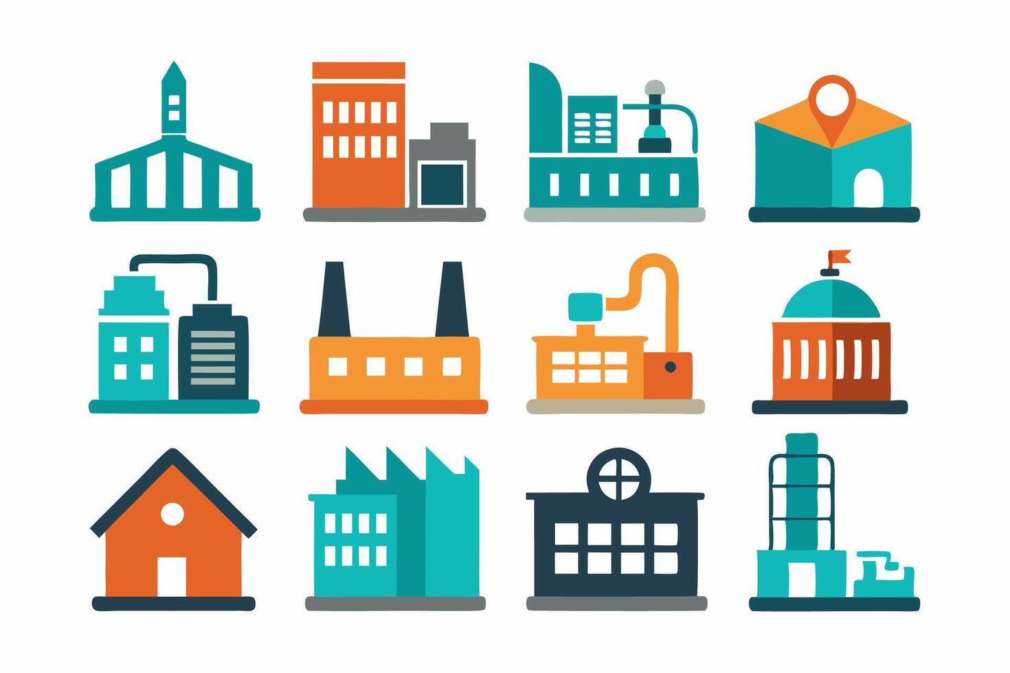 Building and construction set icon, industrial icon set vector