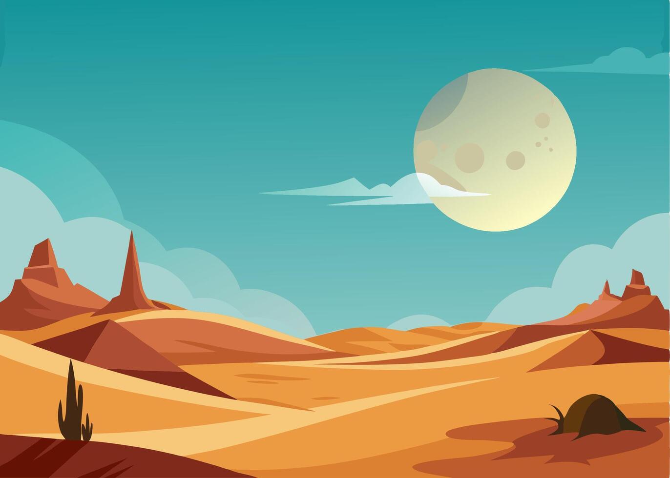 Illustration of landscape desert for your walpaper design vector
