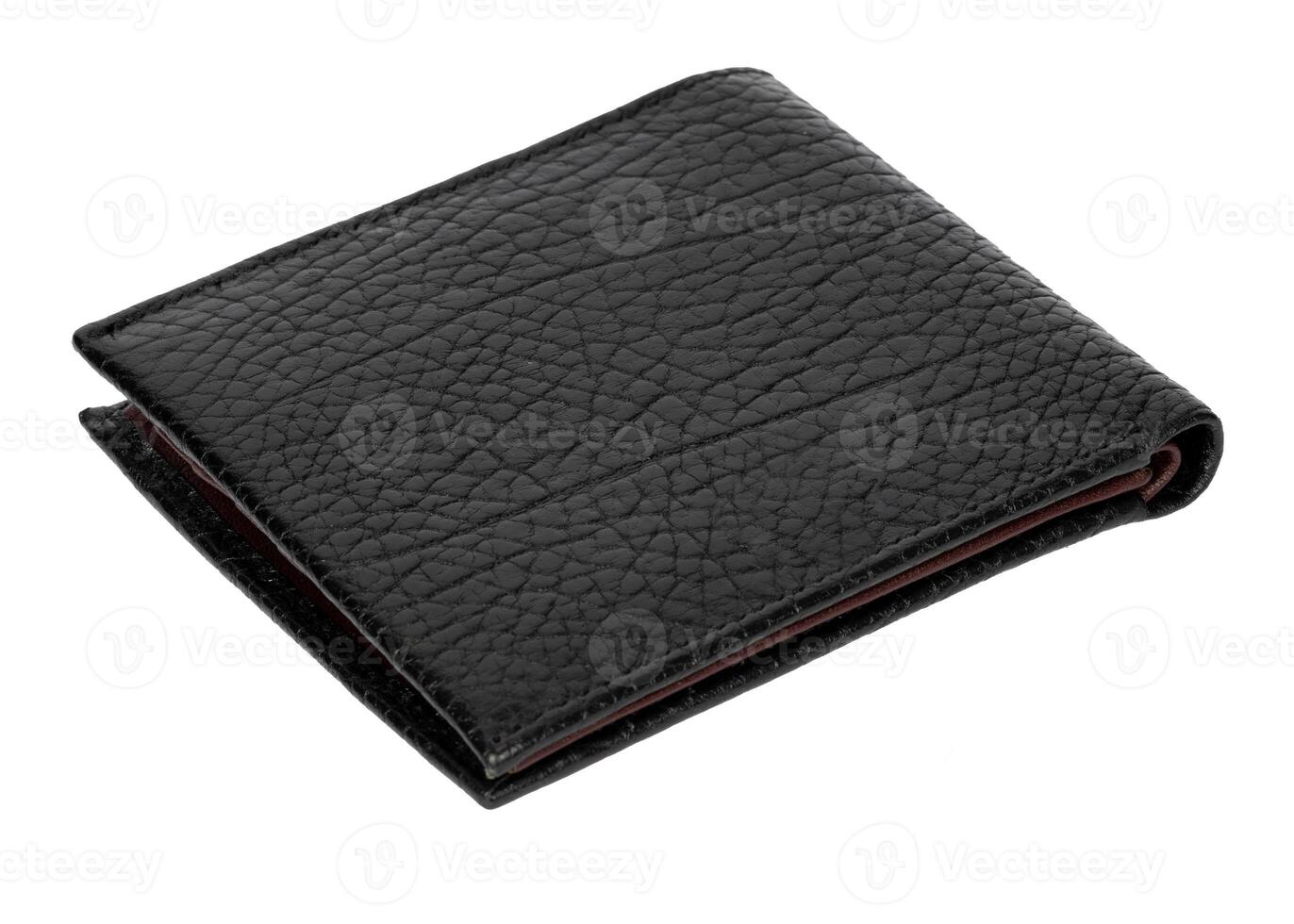 Black Leather Wallet with Folded Design photo