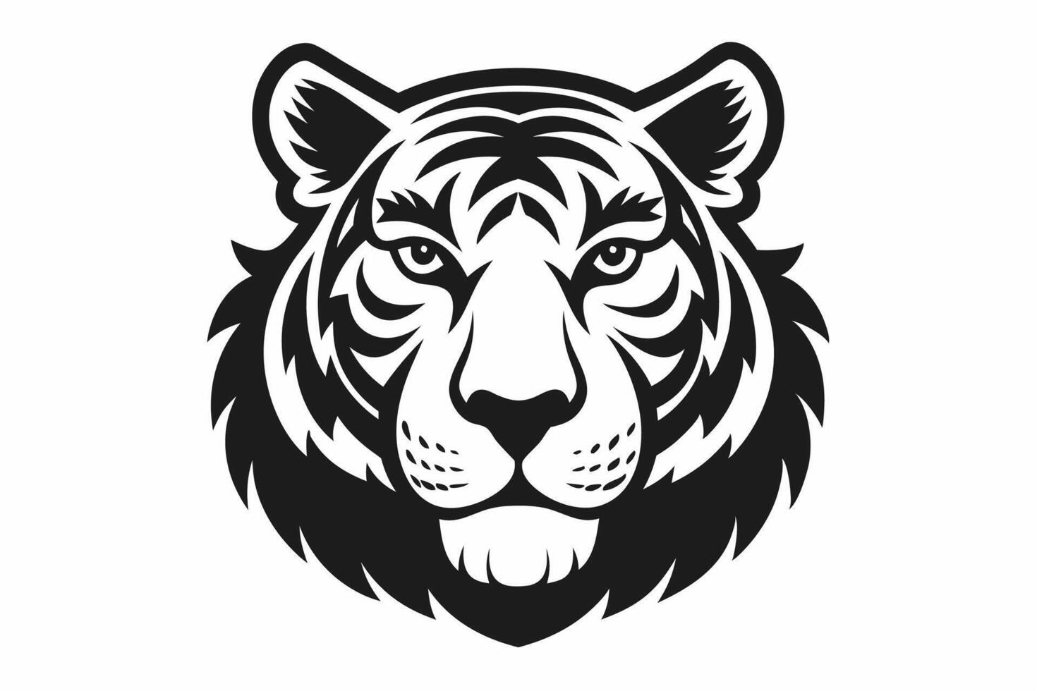 tiger head icon vector