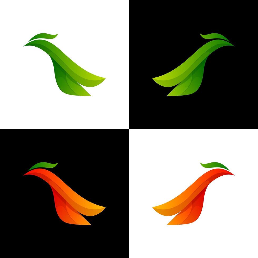 colorful bird abstract logo design vector