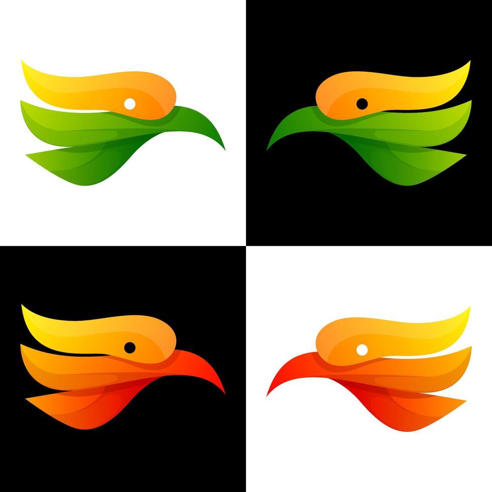 colorful bird abstract logo design vector