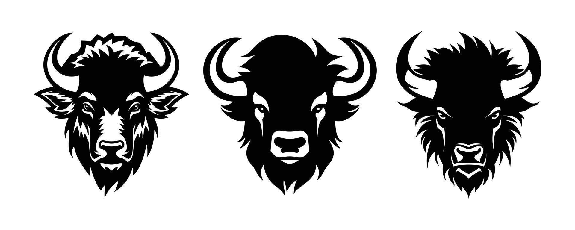 cow head silhouette vector