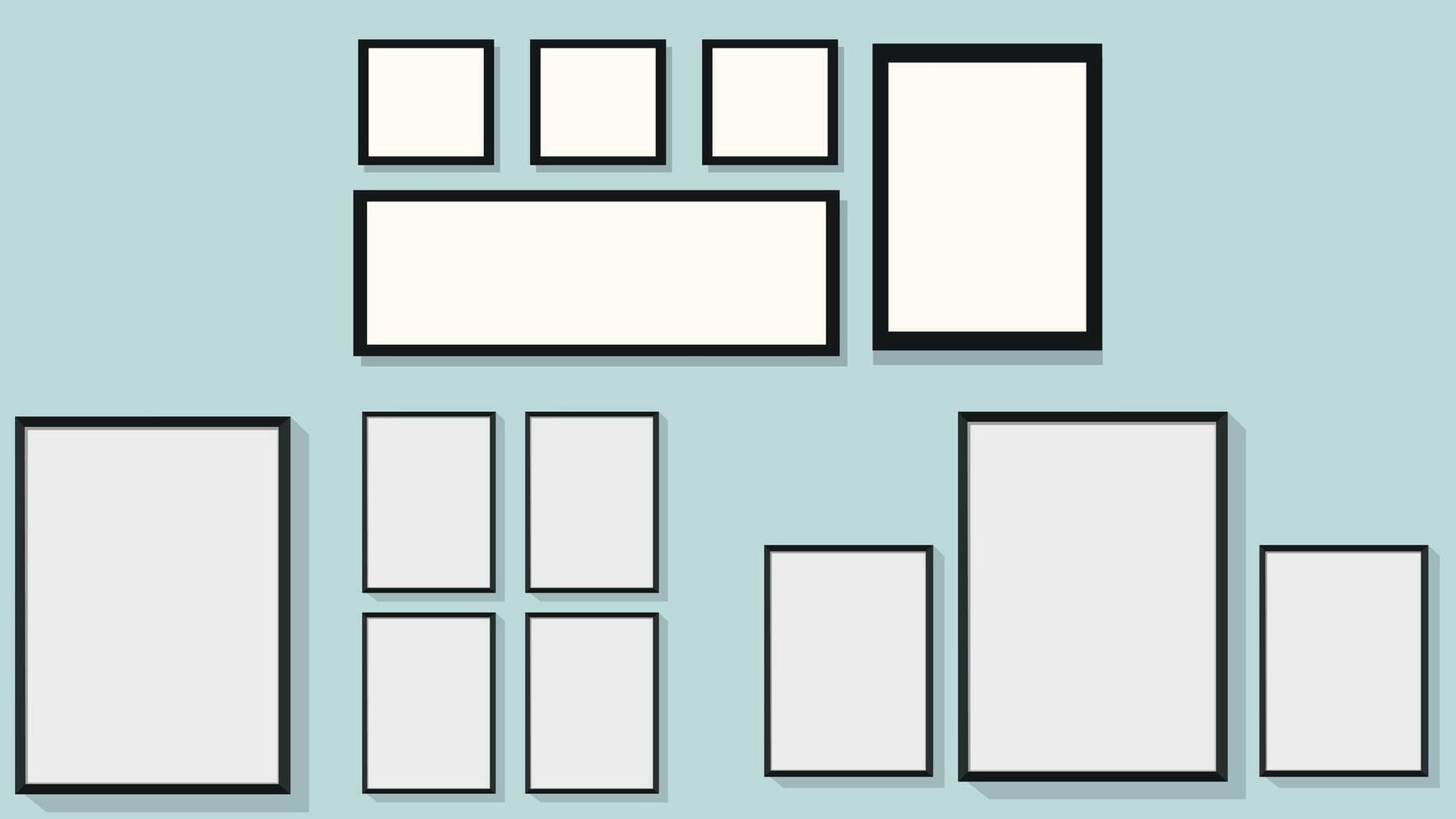 a set of four blank white screens on a blue background vector