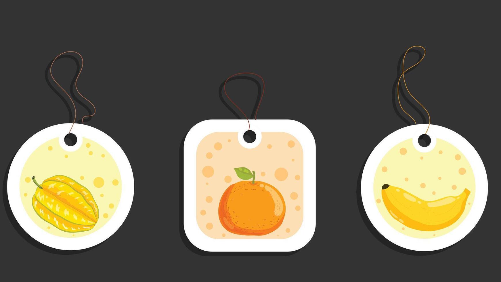 Set of fruit tags illustration vector