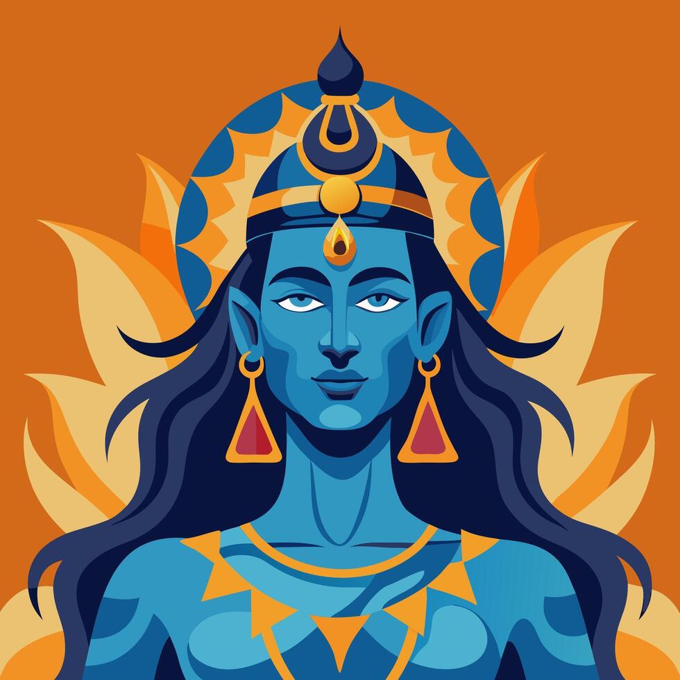 illustration of god shiva vector