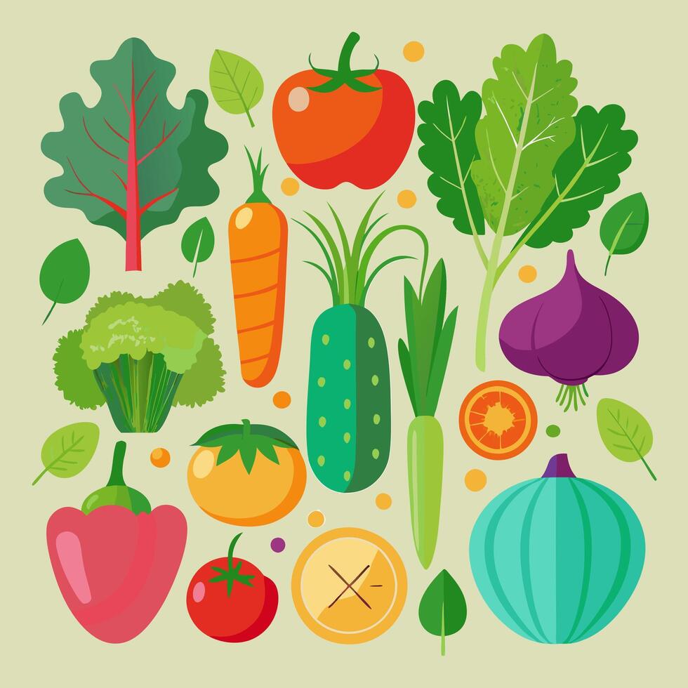 vegetable logo collection illustration vector