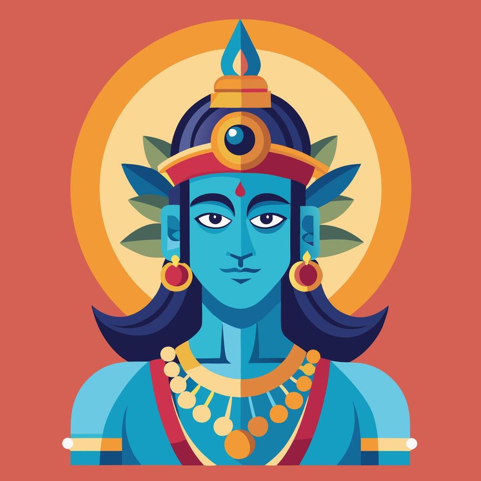 illustration of god brahma vector