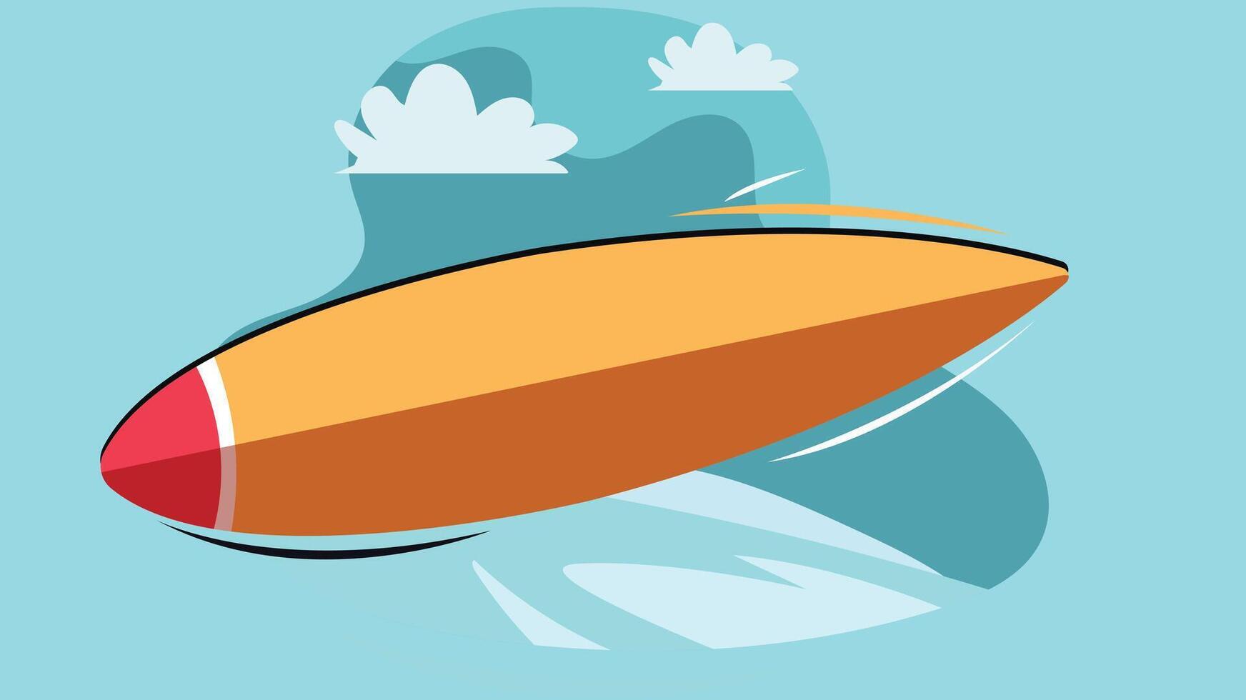 a cartoon rocket is flying through the air vector