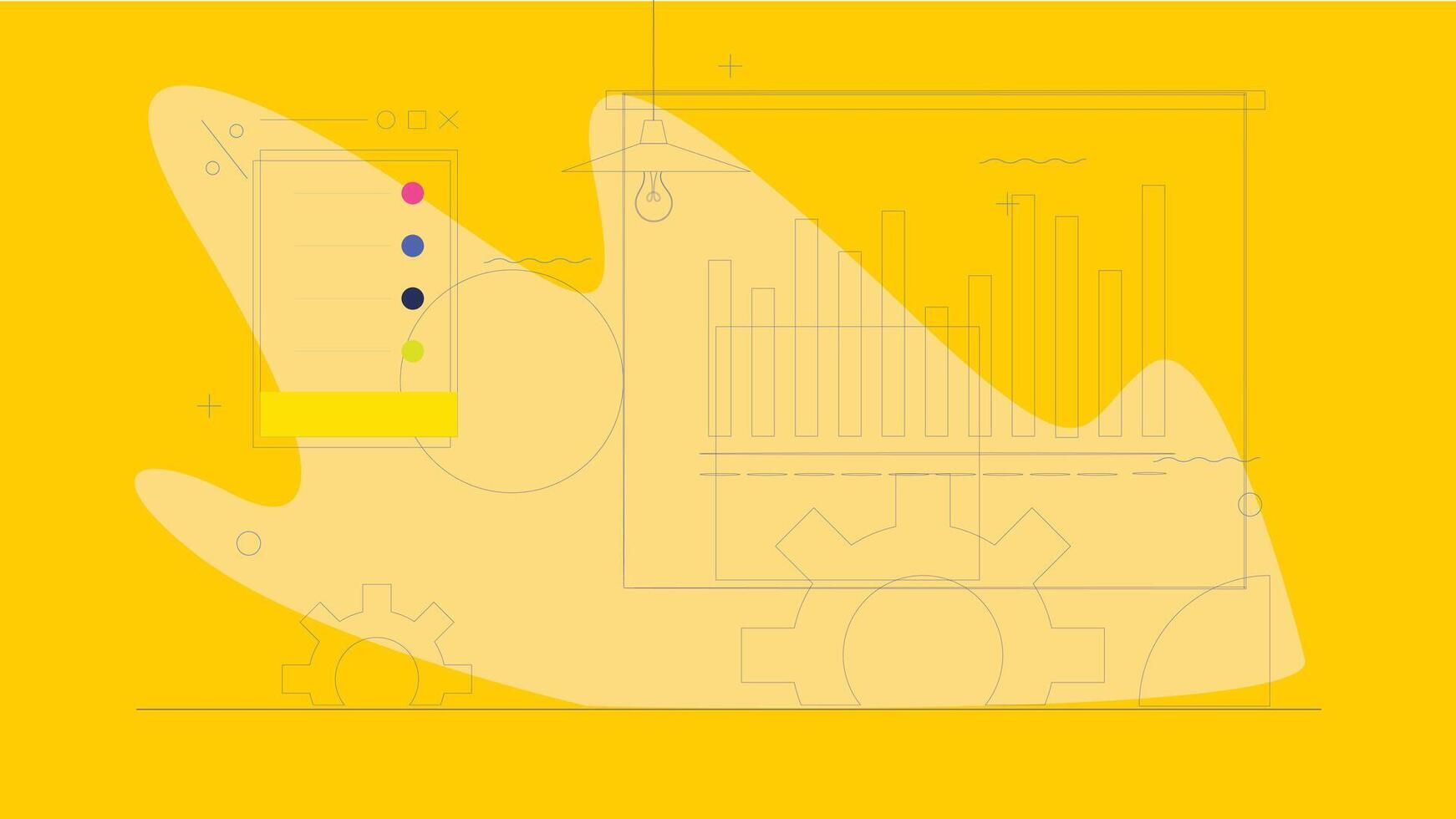 a yellow background with a yellow and black bird vector