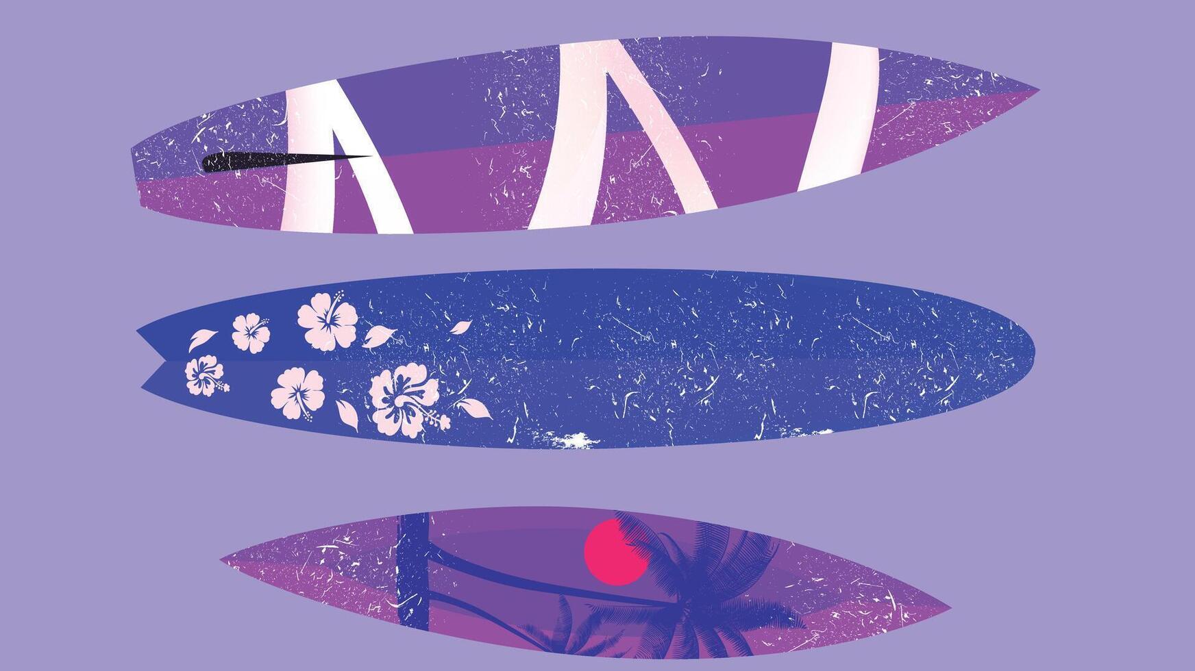 surfboards with the words maui and maui beach vector