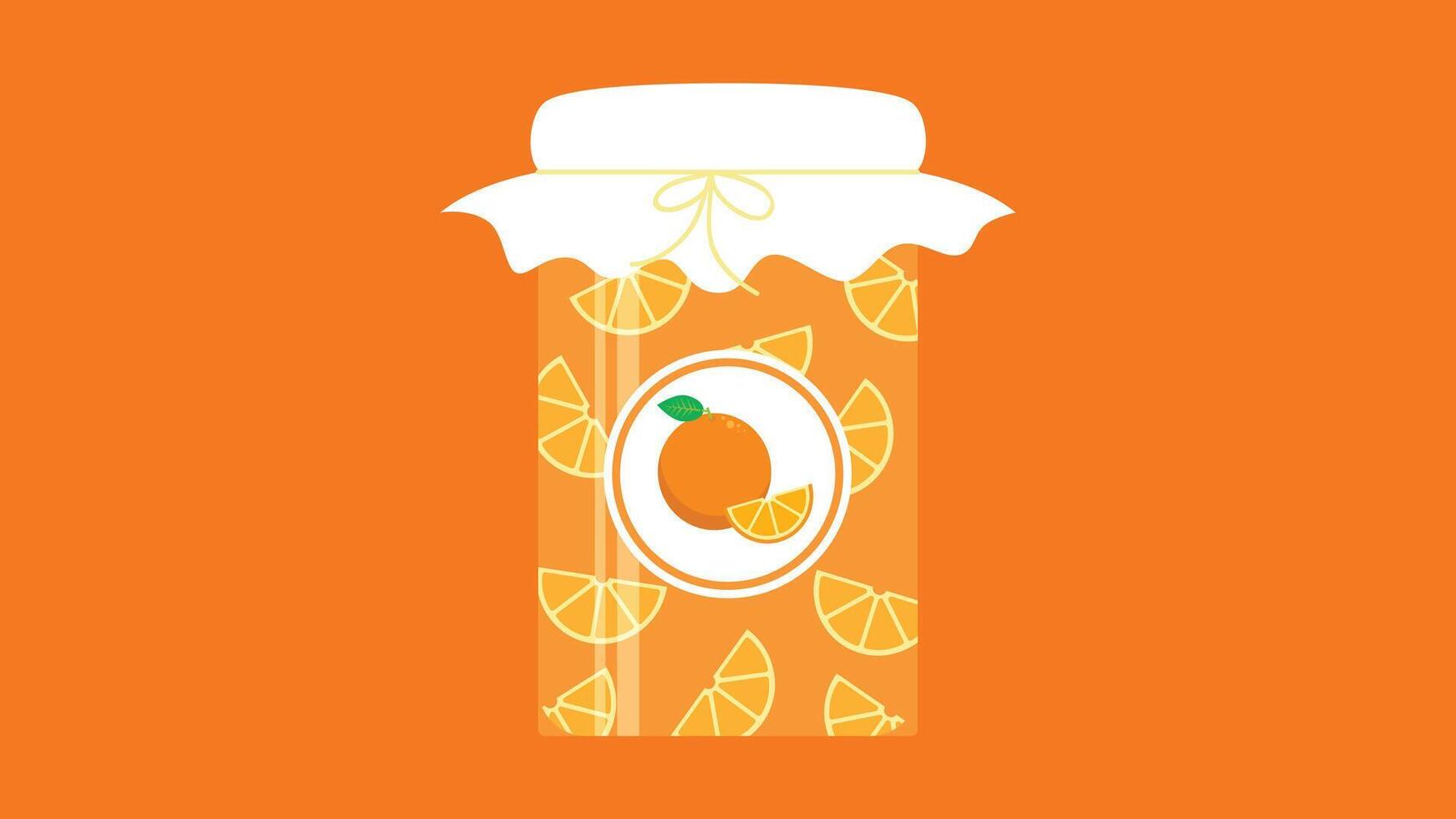 organic fruit jam jars on isolated background illustration vector