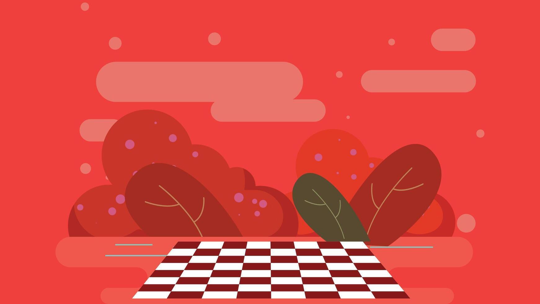 an illustration of a checkered board on a red background vector