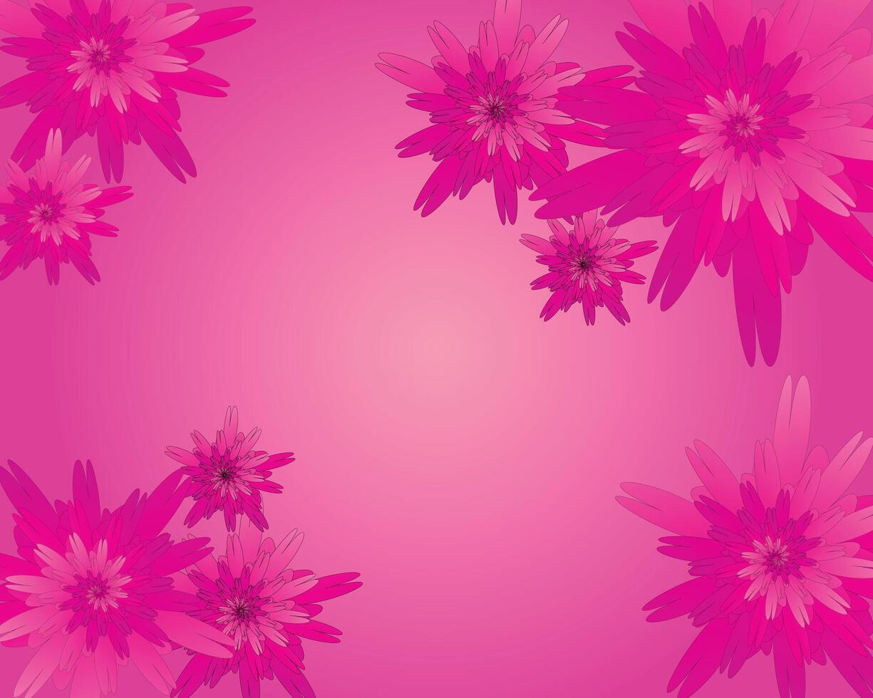 flowers pink background vector