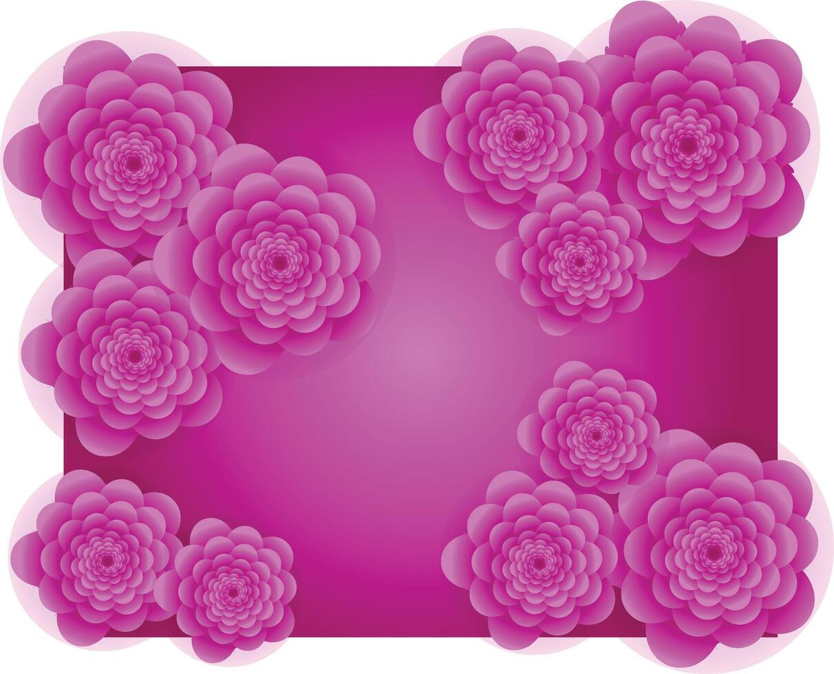 a purple flower border with a square shape vector