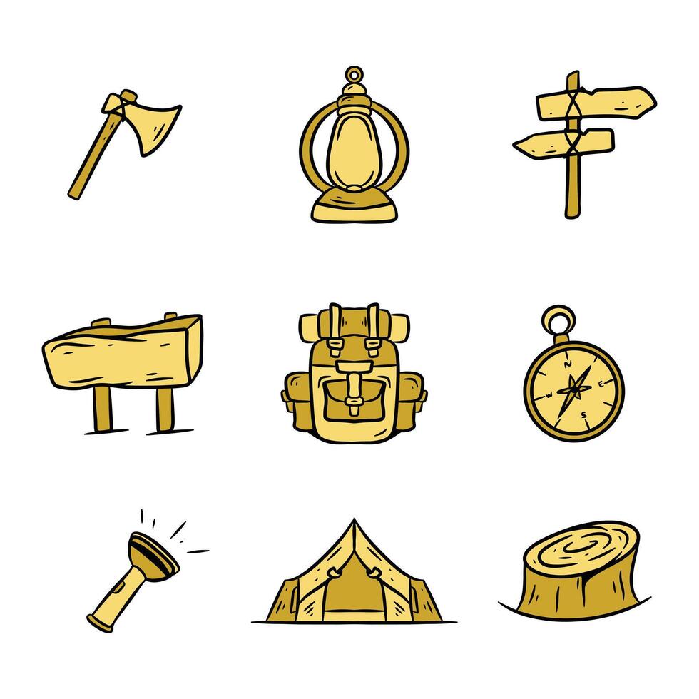 line camping icon vector