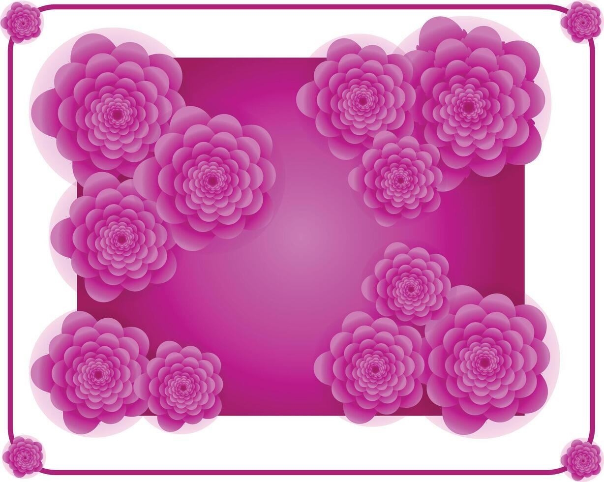 a purple frame with flowers vector
