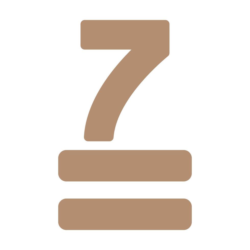 Minimalist stacking symbol with the number seven, ideal for packaging design to indicate stacking instructions or limitations vector