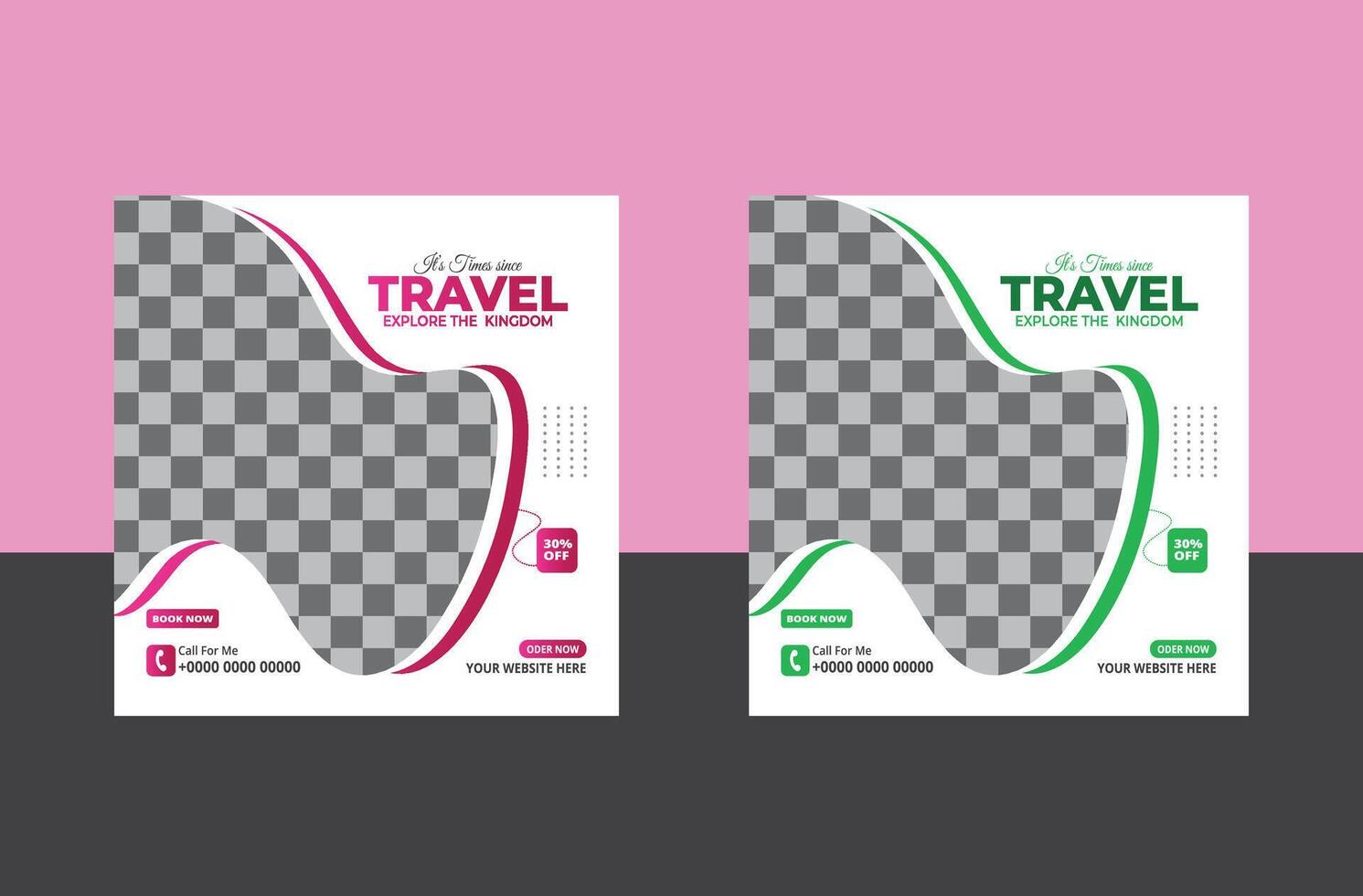 travel explore the world social media design template vector