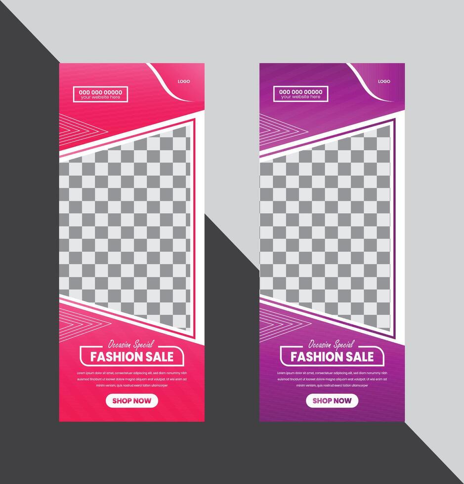 roll up banner design template vector