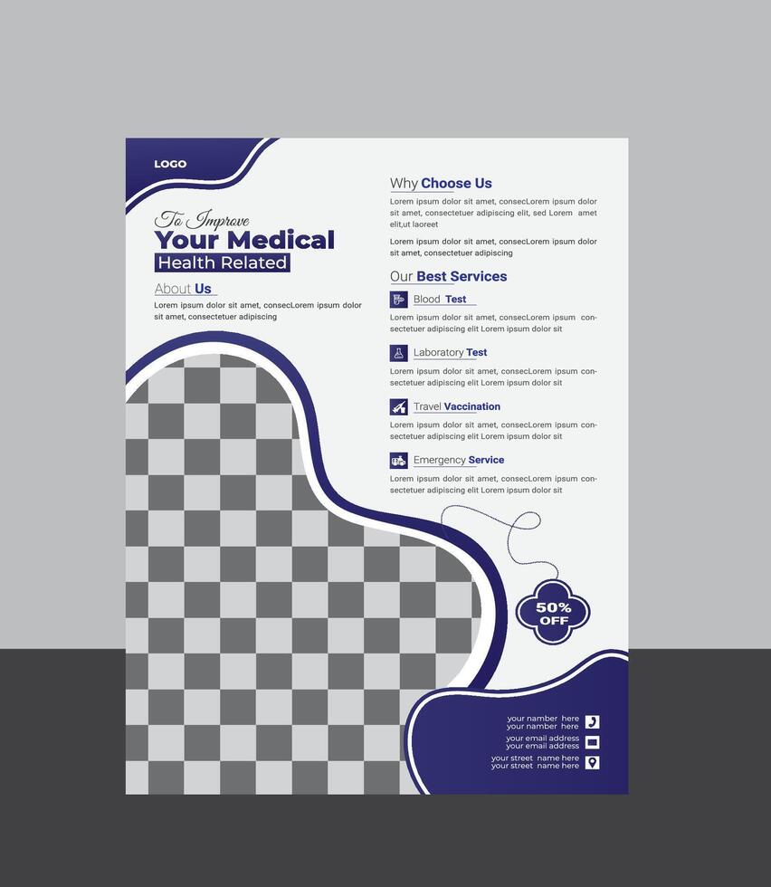 progress your medical flyer corporate design template vector