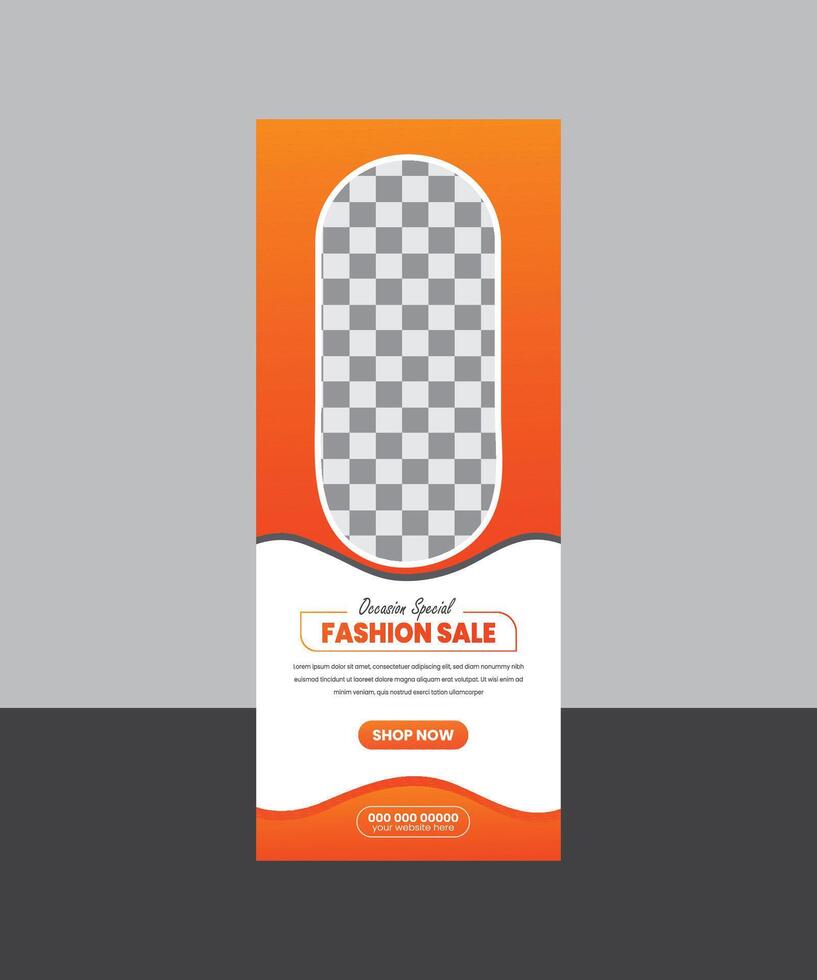 creative fashion agency roll up banner design template vector