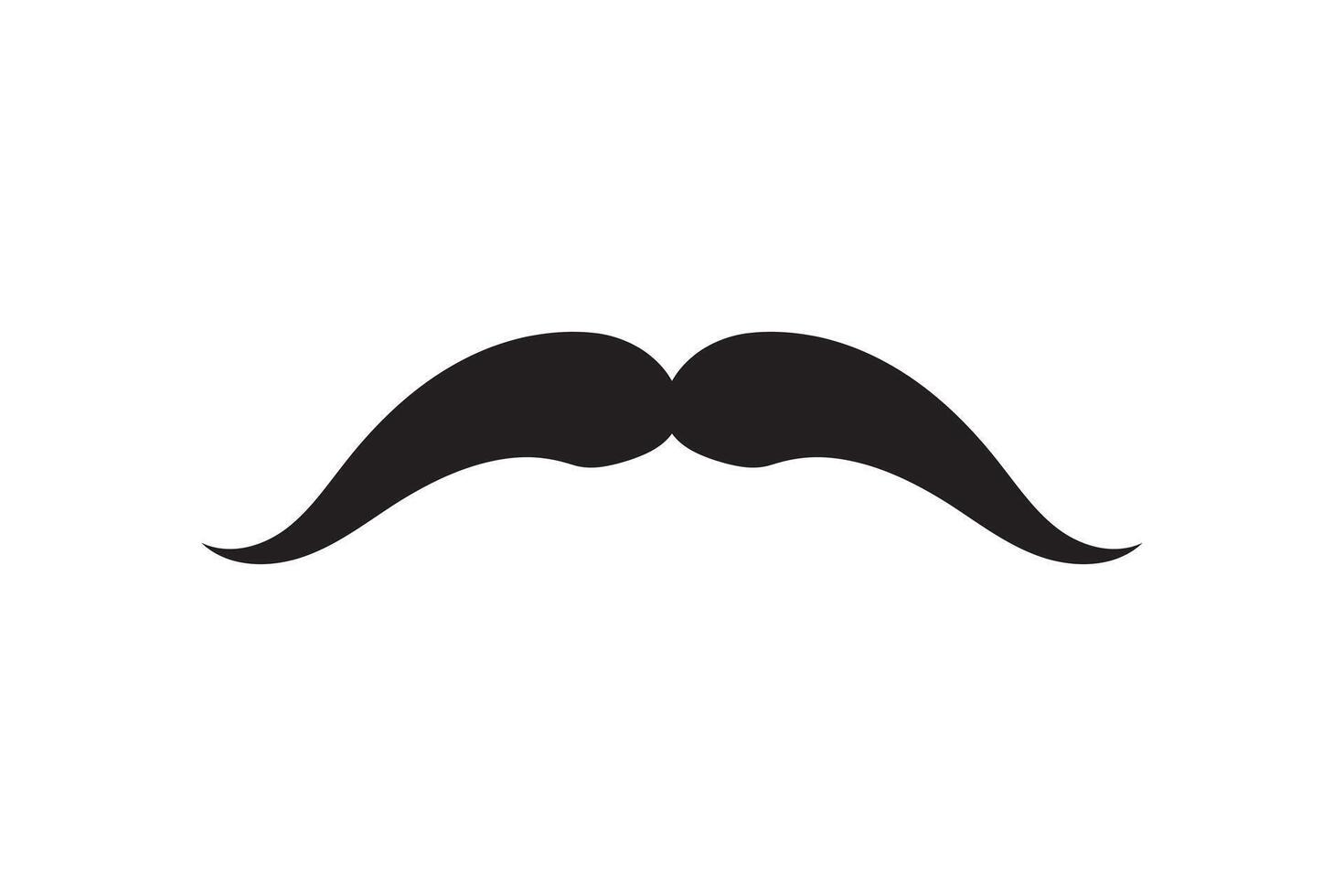 Moustache icon. Black retro style mustache. Shave barber vintage man face vector