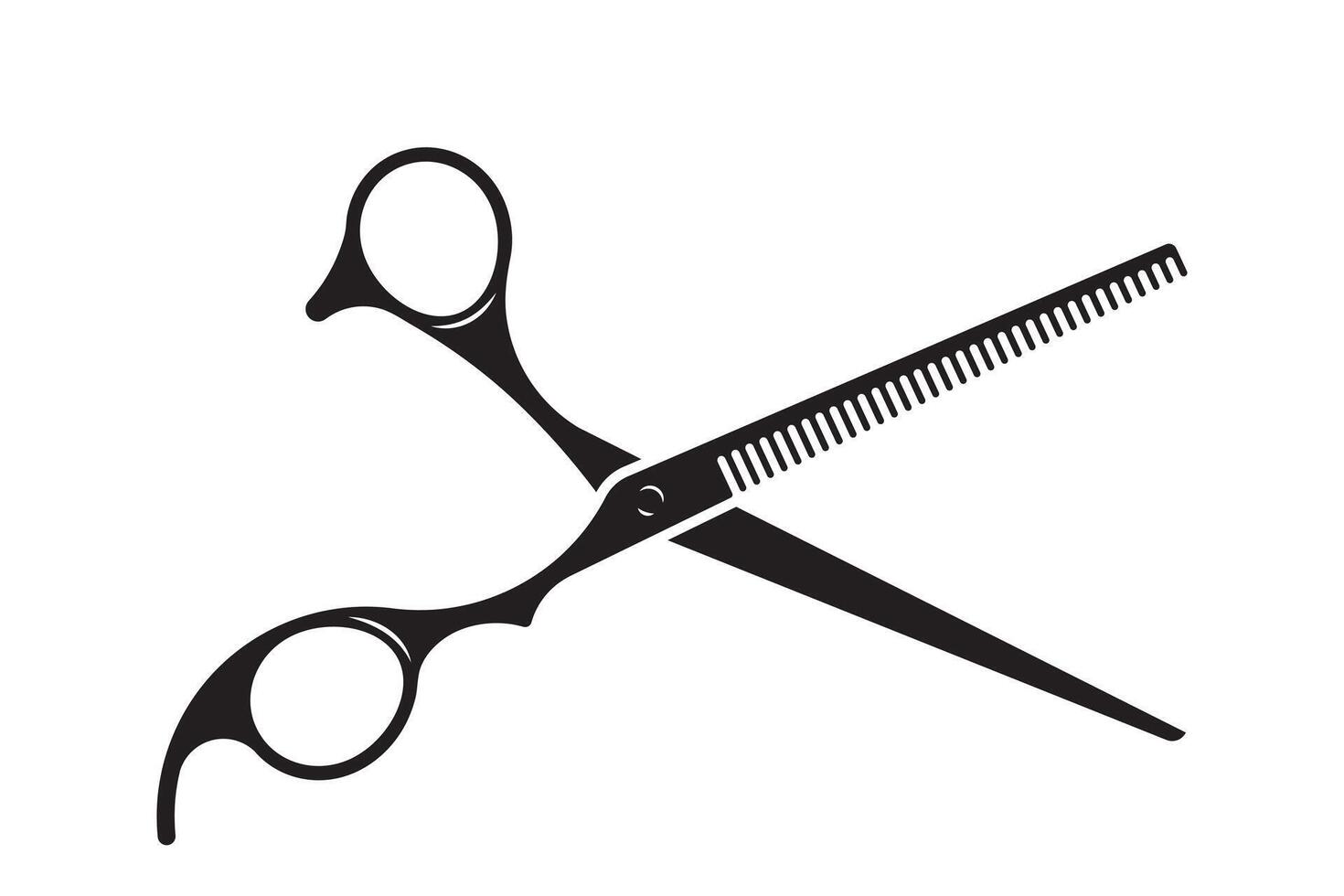 Hairdress barber scissors, professional salon tools. Hairdressing design element. vector
